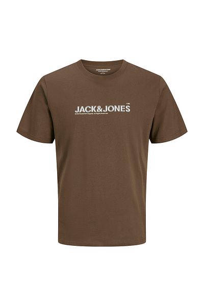 Jack & Jones Pánské hnědé tričko s kulatým výstřihem Jack&jones Dynamic Branding Crew Neck