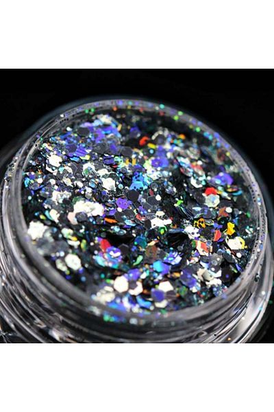 Kajol Beauty Holographic cosmetic glitter (steel grey) for makeup/bodyart PK172 KAJOL Beauty®, <1g