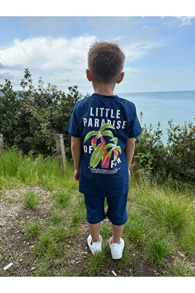Pollito Μπλουζάκι και σορτς Boys' Little Paradise Navy Blue - Σετ 2