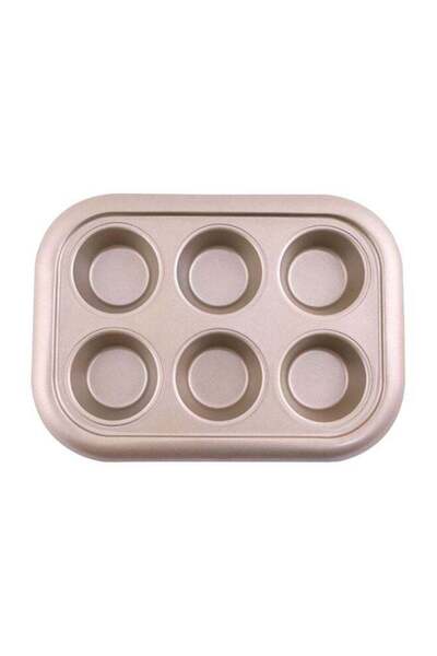 ROYALFORD 6-Cup Muffin Pan Rose Gold 29.4x3.5x21centimeter