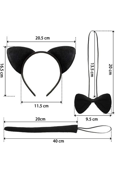 Skygo Cat Costume Crown Tail Bow Tie Set 1 Piece