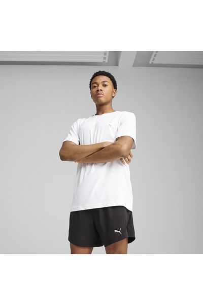 Puma Γραφικά Running Illustratio Ανδρικό λευκό μπλουζάκι με στρογγυλή λαιμόκοψη