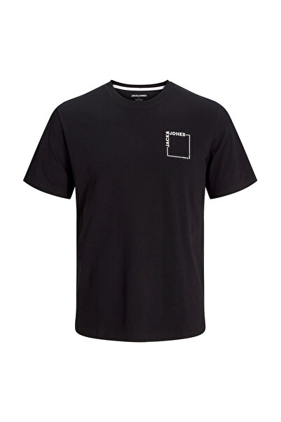 Jack & Jones Tricou negru cu gât rotund pentru bărbați Jack&jones Verner