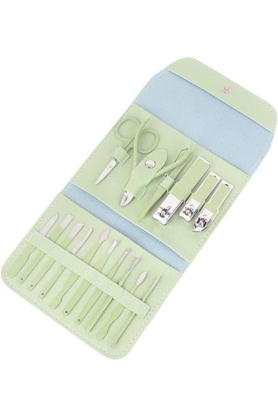 fulina 16Pcs Manicure Set,High Quality Stainless Steel,with Luxurious Travel Leather Case,for Thick Nails
