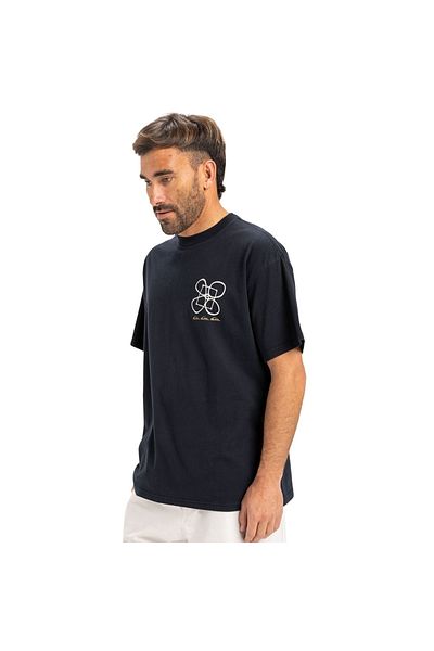 Quiksilver Hw Outside Inside Men's Black Round Neck T-Shirt