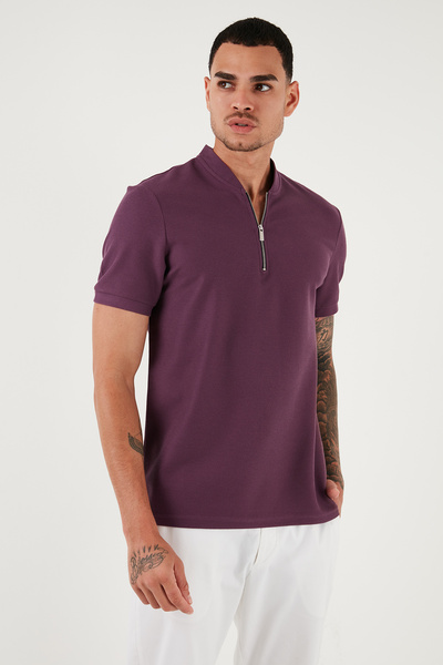 Buratti Ανδρικό μπλουζάκι βαμβακερό μπλουζάκι με μισό φερμουάρ 5902653