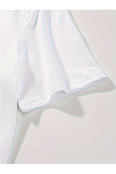 İnazuma Outdoors Unisex Oversized Printed Cotton Crew Neck Short Sleeve White T-Shirt Zar