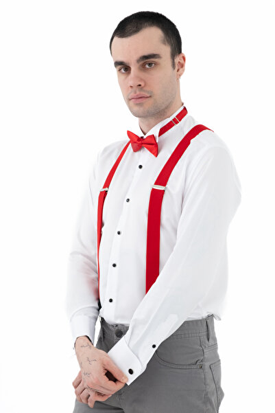 ELROZO Trousers Hanger and Bow Tie Set Leather Connected