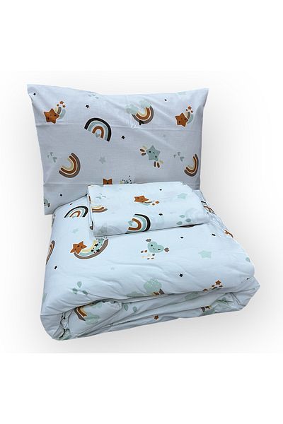 Guloglu Home My Colorful Rainbow 5 Piece 100% Cotton Baby Sleeping Set