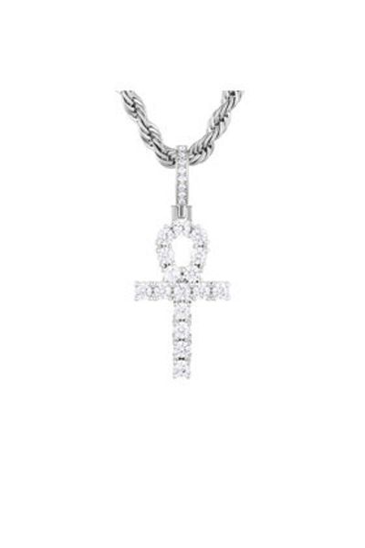 Iced Stuff men's pendant ZAWIESZKA MICRO ANKH CROSS silver-colored