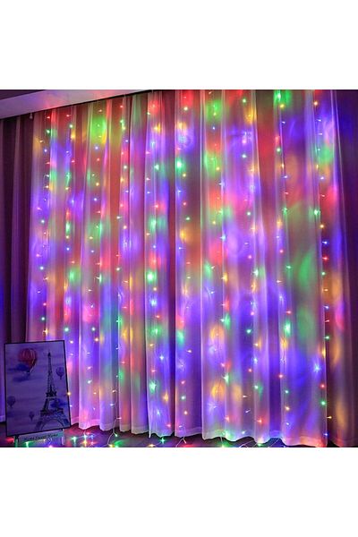 NEXTLY Instalatie De Craciun Tip Perdea , Interconectabila, Lumini Led Rgb, 8 Jocuri De Lumini