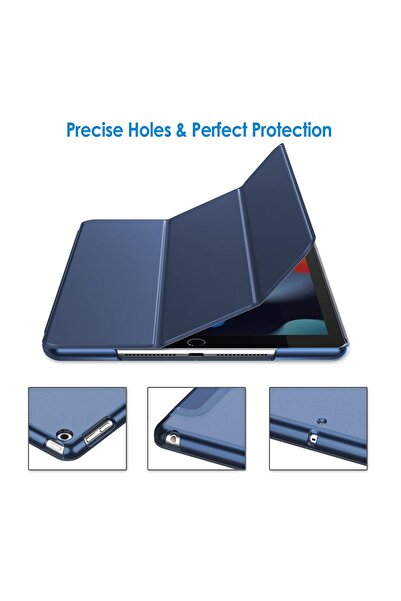 REDz Accessories Husă de protecție cu clapă pentru Apple iPad 10.2" 7/8/9 (2019/2020/2021), model tip carte, albastru marin