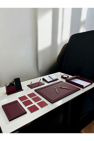 Eren Ofis İn Special Leather Desk Mat Set 13 Pieces