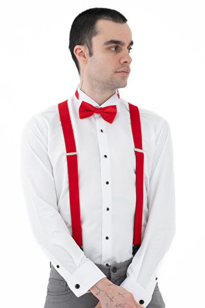 ELROZO Trousers Hanger and Bow Tie Set Leather Connected