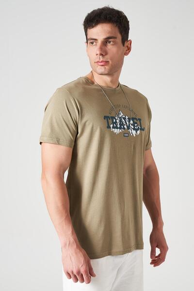 TENA Ανδρικό μπλουζάκι με στάμπα με λαιμόκοψη με λαιμόκοψη TRAVEL