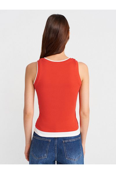 Dilvin 21086 Couple Look Sleeveless Top-Red
