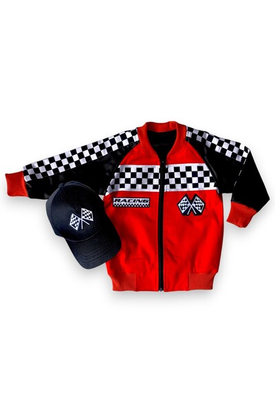 Mum Design Gifts KOLLARI SUNİ DERİ YARIŞÇI CEKETİ