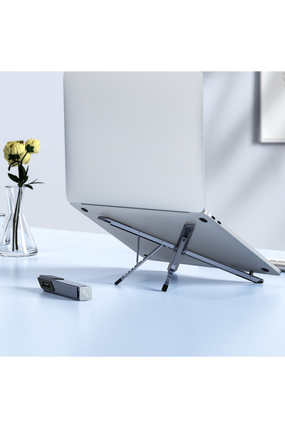 REDz Accessories Βάση γραφείου Hoco HD9, για φορητό υπολογιστή ή tablet, γενικής χρήσης, ρυθμιζόμενη και πτυσσόμενη, γκρι