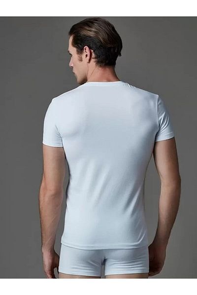 Eros Συμπαγές ανδρικό μπλουζάκι Lycra O Neck 2 τεμαχίων THCLVR.4E0.0R.S