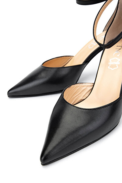 Tamer Tanca Women's Genuine Leather Black Heeled Shoes