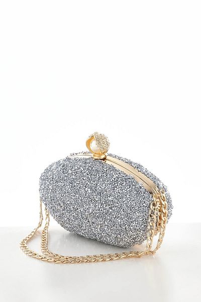 EXPLOSION Stylish Evening Dress Bag with Crystal Stone Short Chain Strap.