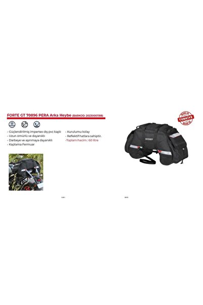 Forte GT 70896 Pera Motosiklet Arka Çanta Heybe 60 Litre Motosiklet Heybe Çantası