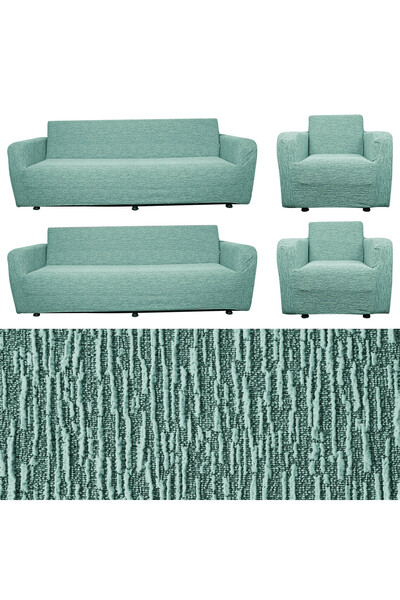 BTF HOME Jakarlı Streç Lastikli 3 3 1 1 Koltuk Örtüsü Takımı Esnek Kanepe çek...