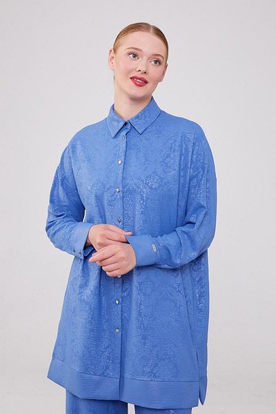 Levidor Women's Self-Patterned Jacquard Tunic Suit