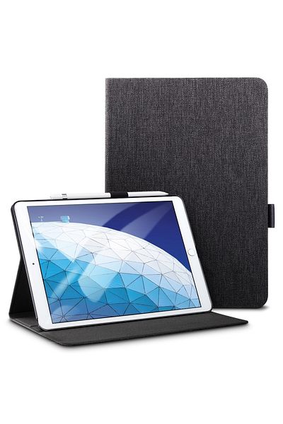 REDz Accessories Case for iPad Mini 2019, black, polycarbonate and eco-leather, with stand, Simplicity series, ESR