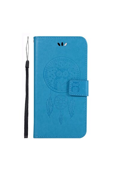 REDz Accessories Husă tip bibliotecă, compatibilă cu Samsung M10, albastră, piele, cu sloturi pentru carduri și bani