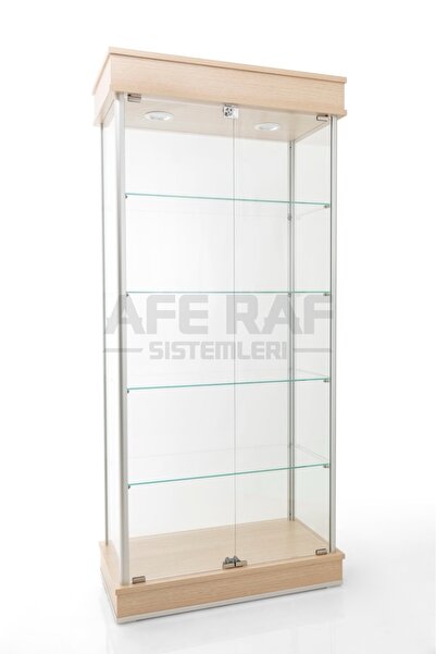AZUCABİN 40*80*175 Cm Camlı Dolap Camlı Vitrin Dolabı