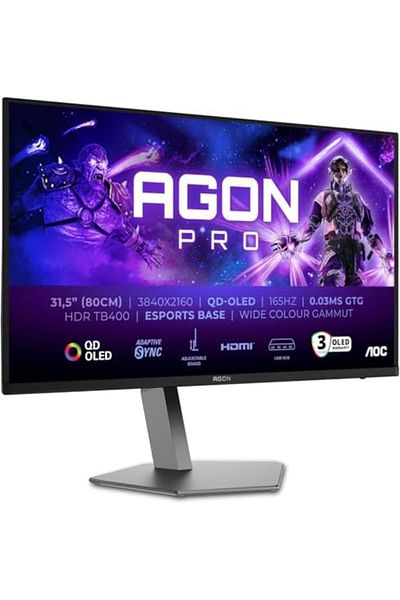 Aoc QD-OLED Gaming Monitor AGON PRO AG326UD 31.5-Inch, 4K UHD, 165Hz, 0.03ms, G-Sync Compatible, 2x