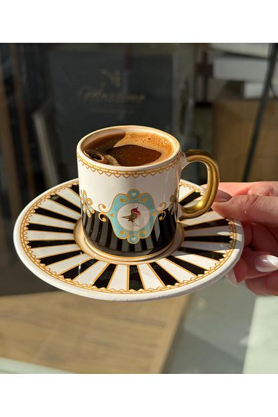 Onedekor Black Bird Soha Coffee Cup for 6 People