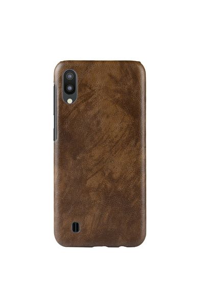 REDz Accessories Litchi Model Case, Compatible With Samsung M10, Brown, Attractive Texture And Polycarbonate