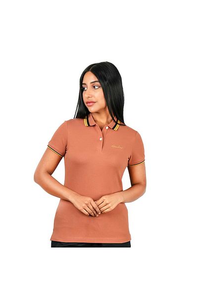 Giordano Women's Classic Cotton Pique Polo - Slim Fit, Embroidered Detail