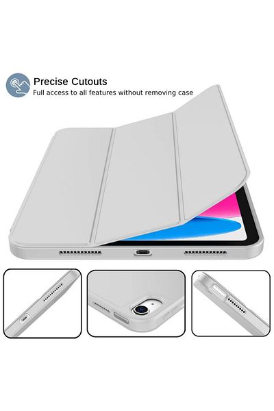 REDz Accessories Book Case With Pen Holder For Apple Ipad Air 10.9" And Ipad Air 11", Full Protection, Foldable, Gray