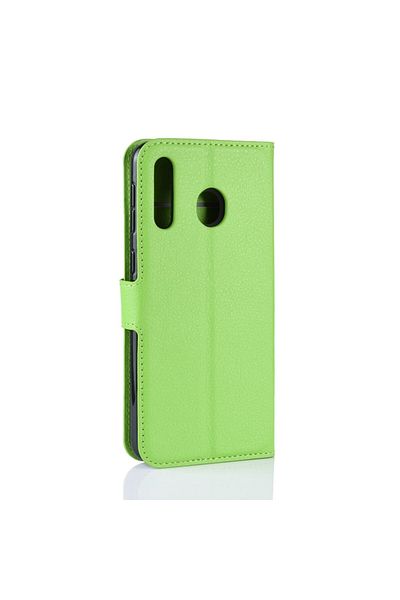REDz Accessories Flip Cover Case, Compatible With Samsung M30, Green, Litchi Pattern, Wallet Function And Stand