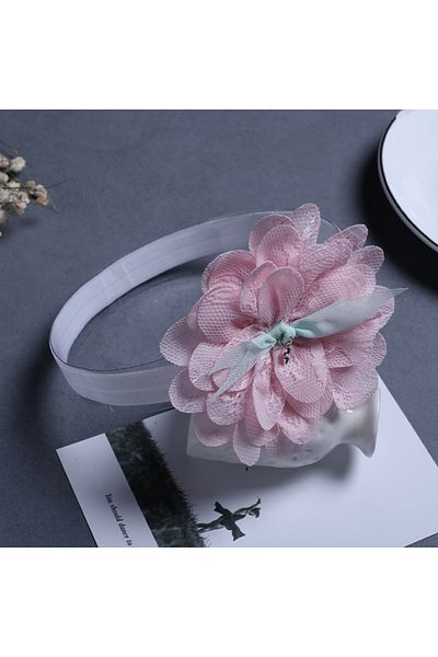 Superbaby Bentita roz cu floare din tulle