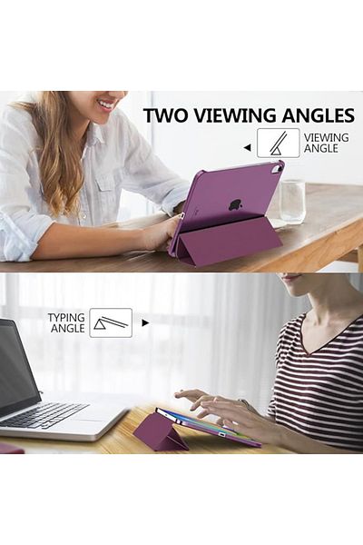 REDz Accessories Husă de protecție cu clapă pentru iPad 10 2022/2024, iPad 11 2025, model tip carte, culoare violet strugure