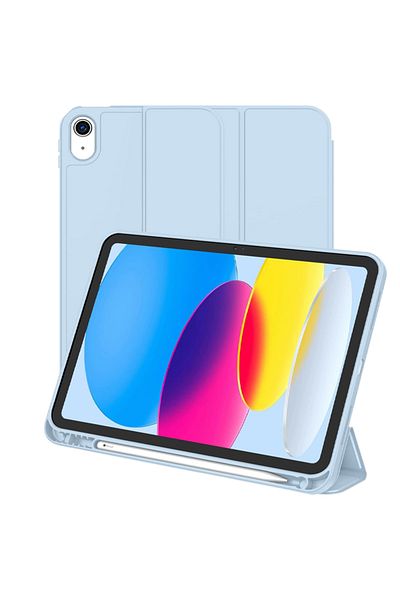 REDz Accessories Husă tip carte cu suport pentru pix pentru Apple iPad Air 10.9" și iPad Air 11", pliabilă, albastru deschis