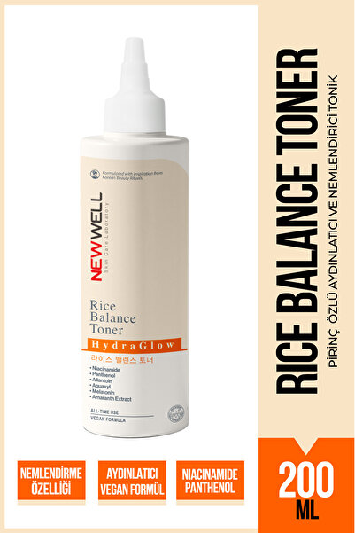 New Well Rice Balance Toner Pirinç Özlü Nemlendirici ve Aydınlatıcı Toner 200 ML