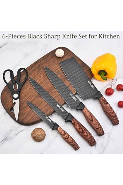 Generica Kitchen knife set with black base
