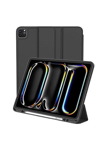 REDz Accessories Book Case With Pen Holder For Apple Ipad Pro 12.9" And Ipad Air 13", Foldable, Black