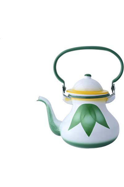 Generic Al Saif Moroccan Enamel Teapot with Leaf Design, 1.6 Liter Capacity, ...
