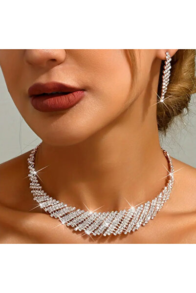 SE Jewellery Collection Selin Ersoy Gümüş Kaplama Su Yolu Zirkon Taşlı Kolye ...