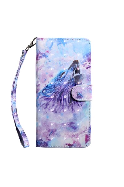 REDz Accessories Husă cu clapă, design 3D Lup care răcnește, pentru Samsung A...