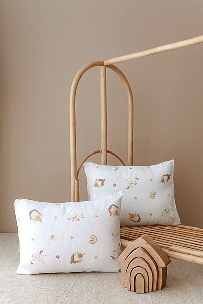 ESTİ Baby 2 Pieces Patterned Muslin Baby / Child Pillow Case 100% Cotton 45X35 cm
