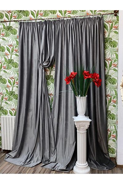 Liz Line Set doua draperii catifea, cu rejansa, diverse marimi si culori, din gama "Velvet" by Liz Line