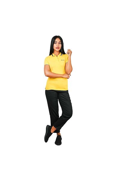 Giordano Women's Classic Cotton Pique Polo - Slim Fit, Embroidered Detail