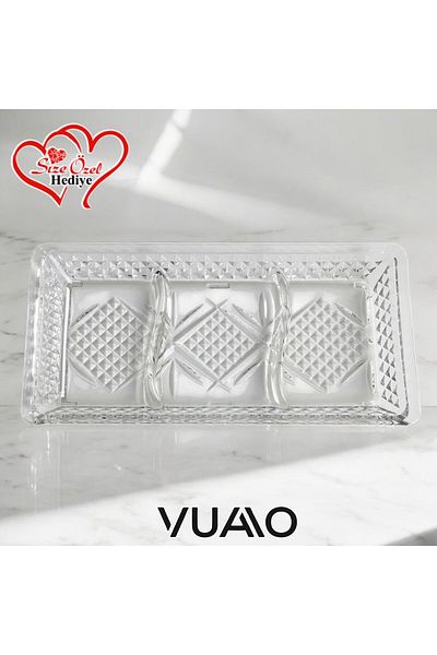 VUAO 3 Compartment Serving Plate Transparent